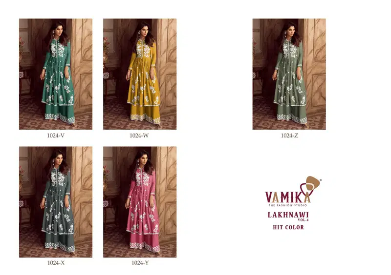 Lakhnavi Vol 4 4 Hit Color By Vamika Rayon Readymade Suits Exporters In India